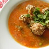 Step-by-step recipe for making soup with meatballs